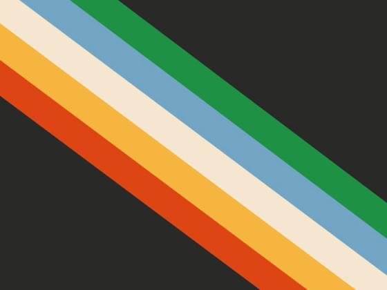 disability pride flag - black background, green, sky blue, white, yellow and red stripes left corner to right corner