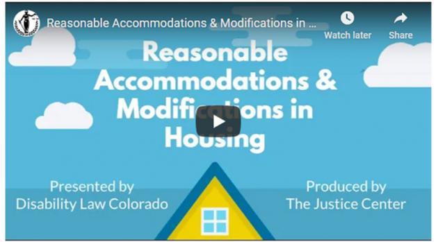 picture of the opening frame of the Reasonable Accommodations & Modifications in Housing video