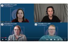 Screenshot of podcast interview with Emily Harvey, Jesse Mangan, Meghan Baker and Jack Johnson.