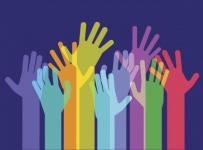 picture of hands in the air as a symbol of volunteering